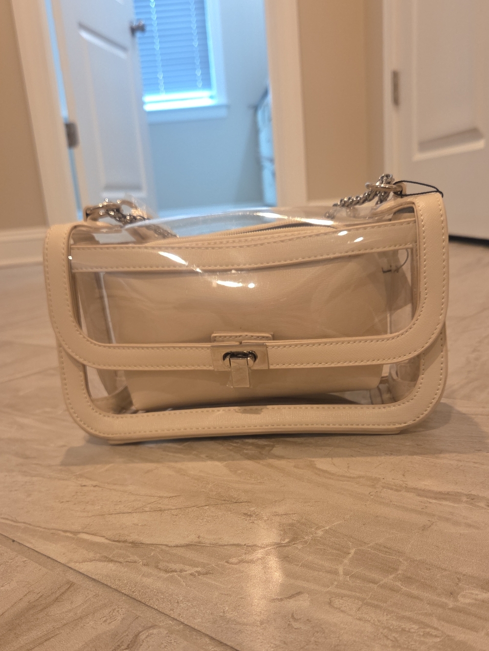 Clear Shoulder Bag with Removable Wrist Purse